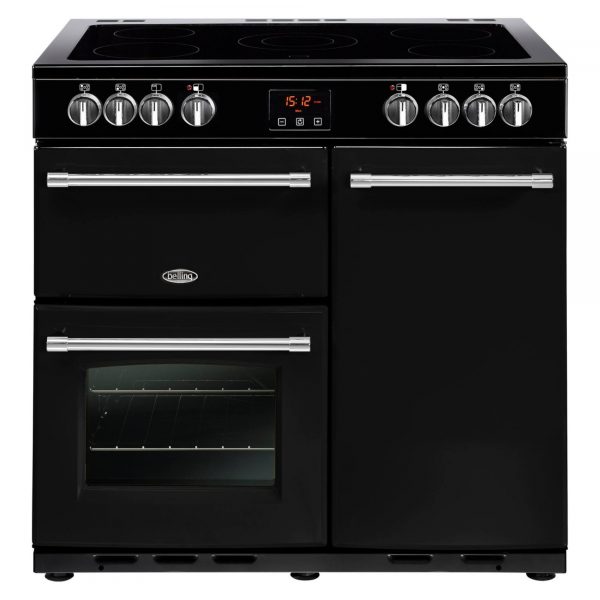 Belling Farmhouse 90E 5 Ceramic Hob Electric Range Cooker - Black