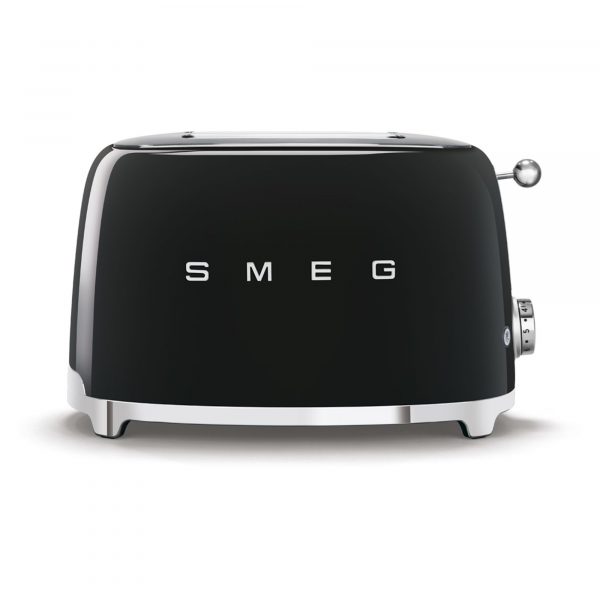 Smeg TSF01BLUK 50's Style 2-Slot Gloss Black Toaster