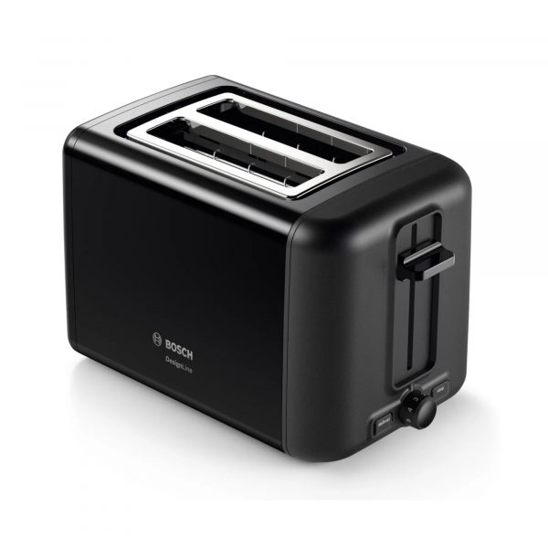 Bosch TAT3P423GB DesignLine 2 Slice Compact Toaster - Black