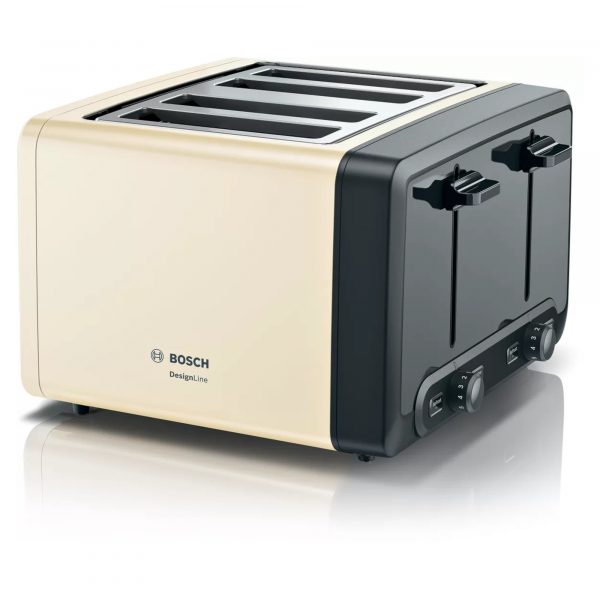 Bosch TAT4P447GB DesignLine 4 Slice Toaster - Cream