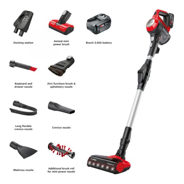 Bosch Unlimited 7 BCS71PETGB ProAnimal Cordless Vacuum Cleaner - Red