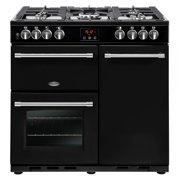 Belling FHOUSE90DFT 90cm Dual Fuel Range Cooker - Black