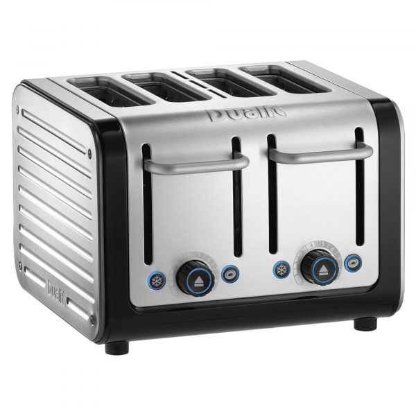 Dualit Architect 4 Slot Toaster, Brushed Steel & Black - 46505.