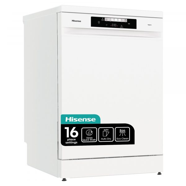 Hisense HS643D60WUK 16 Place Setting Freestanding Dishwasher - White