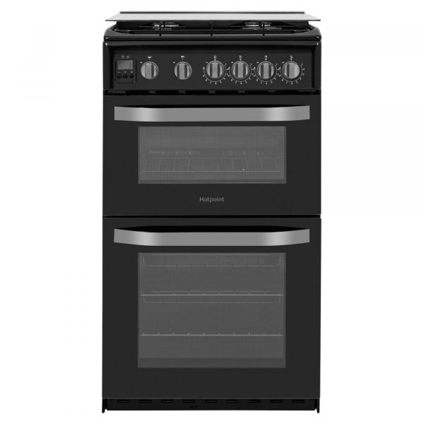 Hotpoint HD5G00CCBK 500mm Twin Cavity Gas Cooker