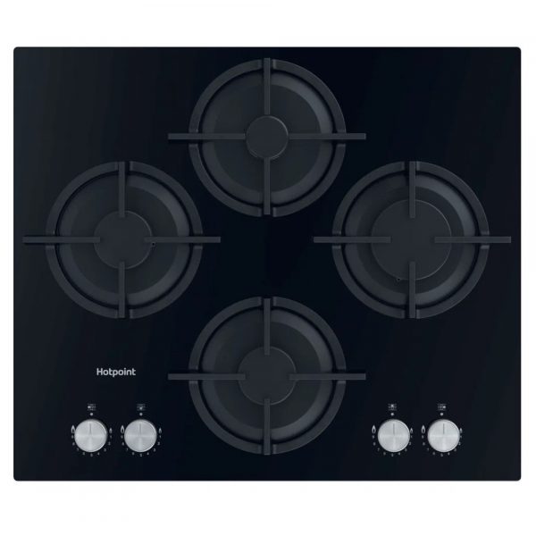 Hotpoint HGS61SBK 600mm 4 Burner Cast Iron Gas Hob - Black