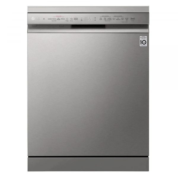 LG TrueSteam QuadWash DF222FPS 14 Place Dishwasher - Shiny Steel