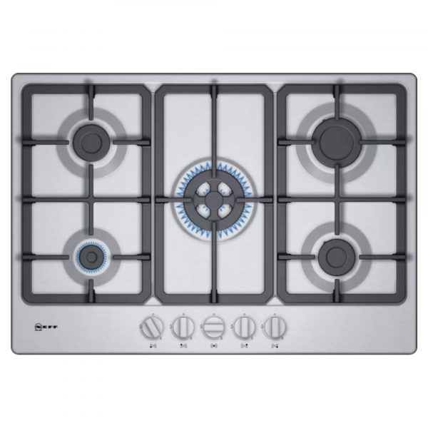 Neff T27BB59N0 750mm 5 Burner Gas Hob - Stainless Steel