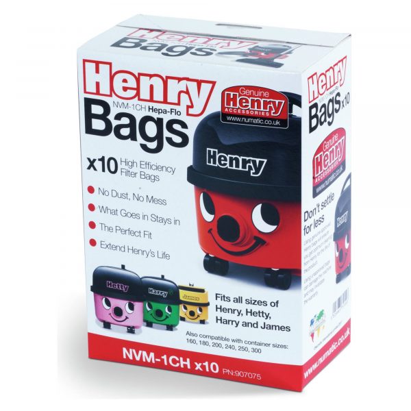 NUMATIC NVM1CH-HEPAFLO10 10 Pack Henry Dust Bags