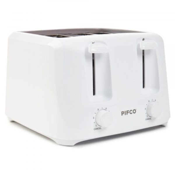 PIFCO 204707 1400W 4 Slice Toaster - White