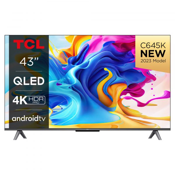 TCL 43C645K 43" 4K Ultra HD Android Smart QLED TV with Dolby Atmos